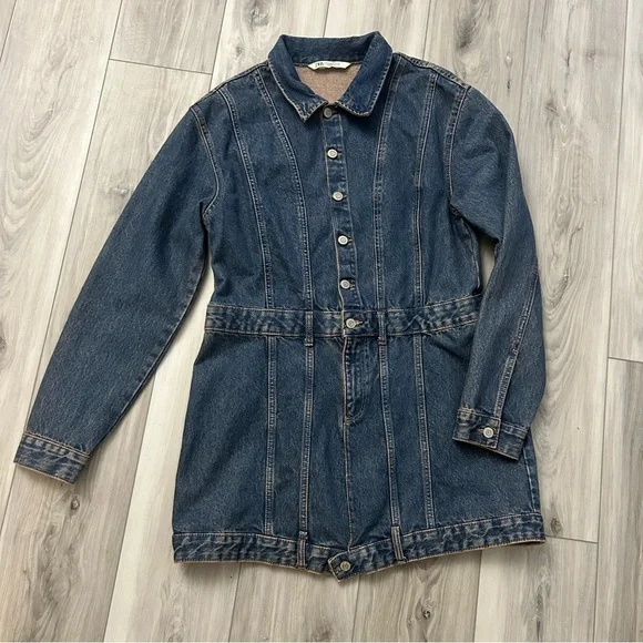Zara Denim TRF Dress Size XL Blue EUC - Picture 2 of 11